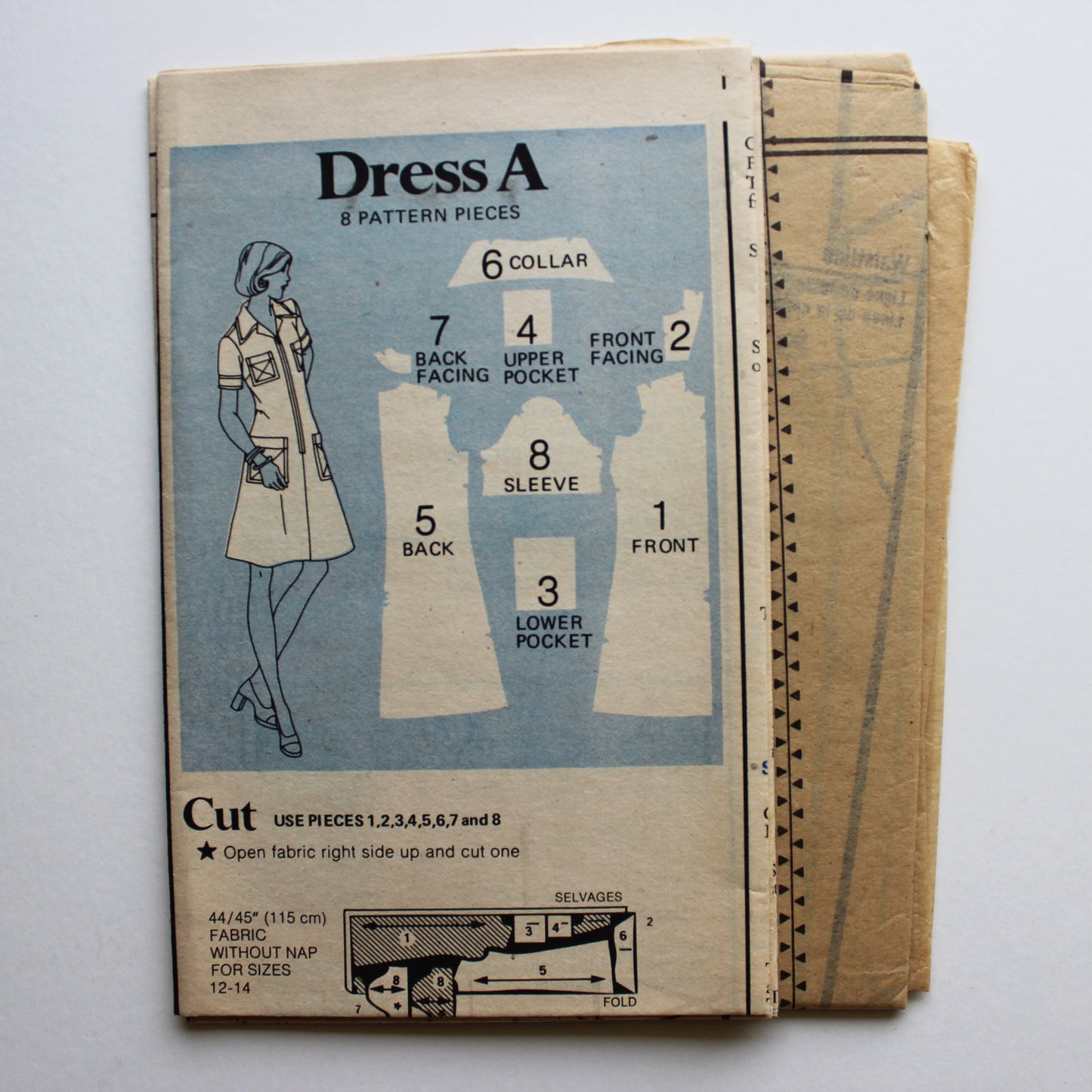 1970s Butterick 3558 Sewing Pattern Misses Dress Size 12