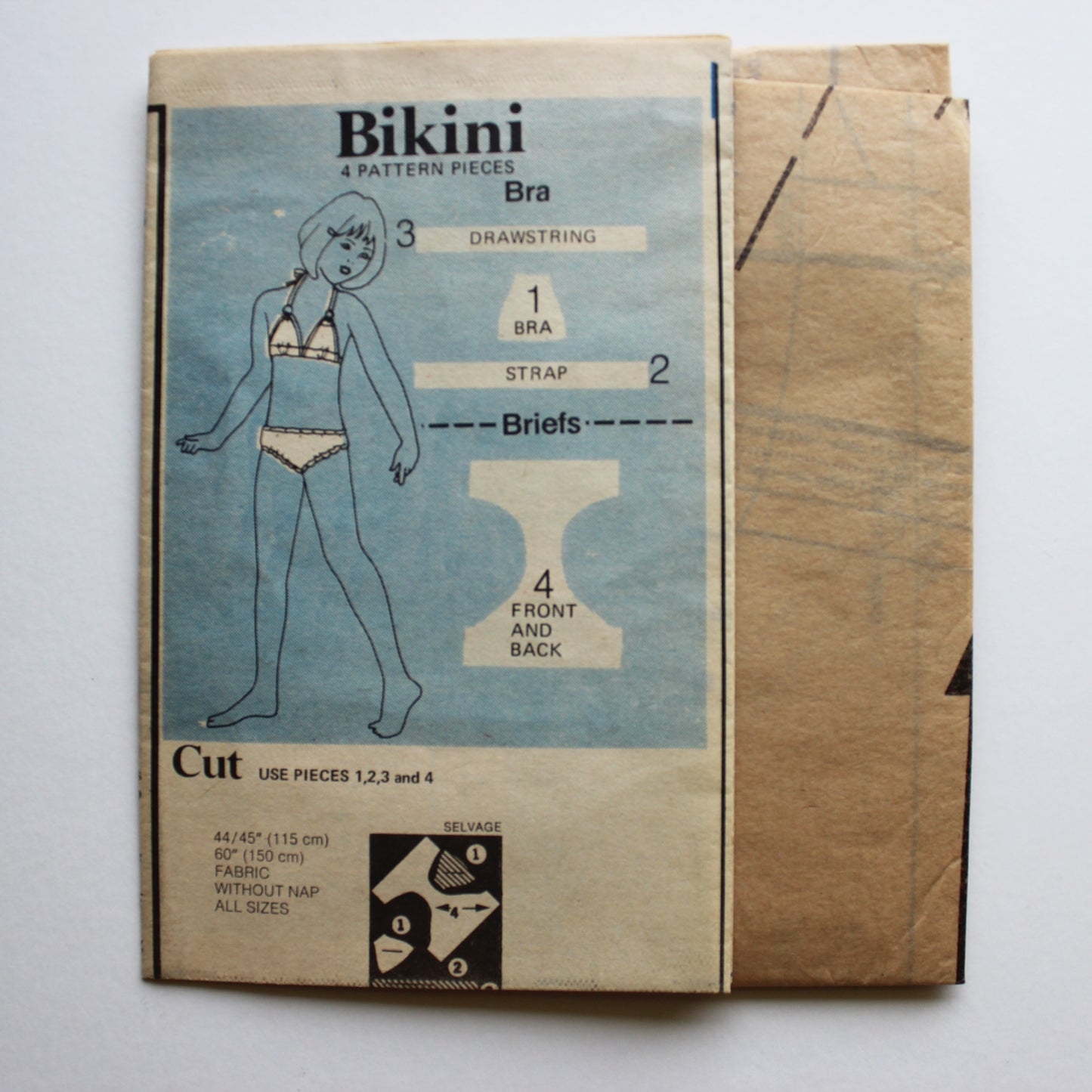 1970s Butterick 4889 Sewing Pattern Girls Bikini Cover-Up Bag Size 4-5