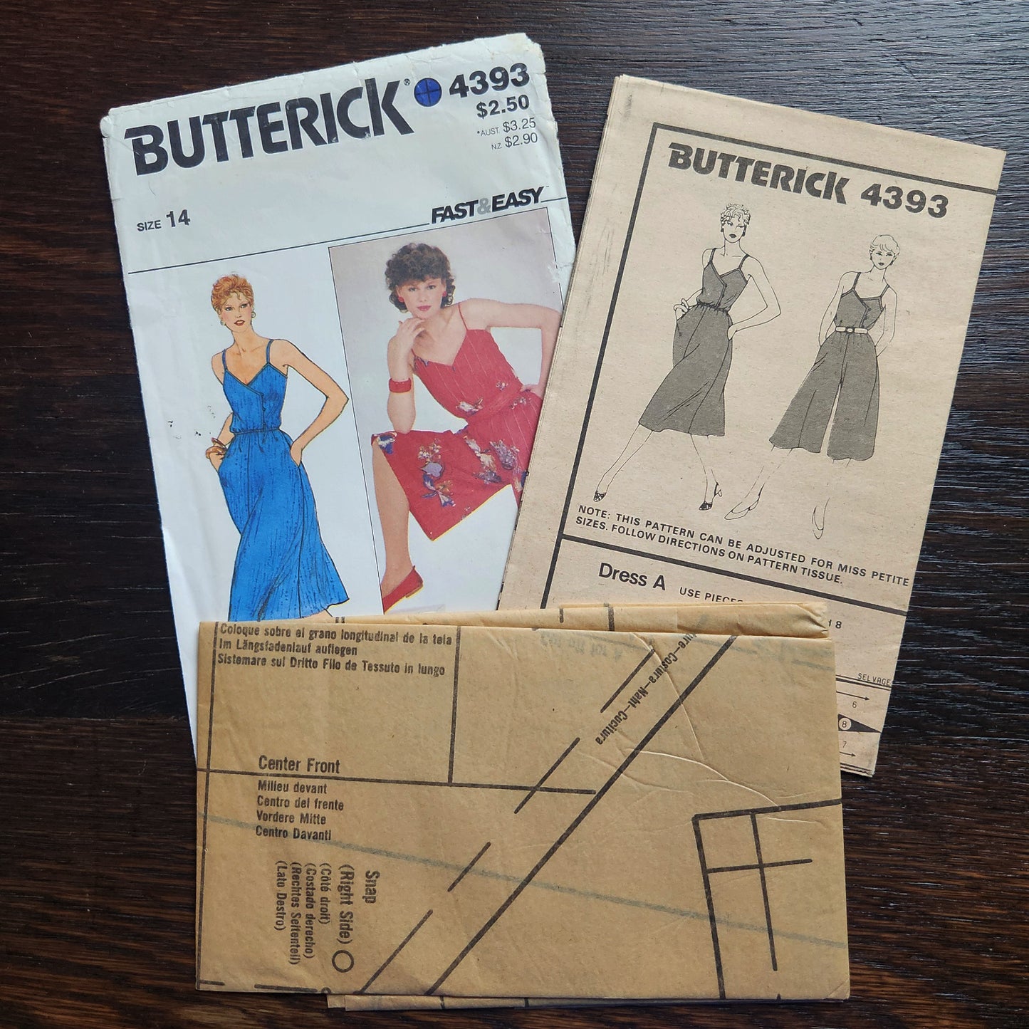 Butterick 4393 Sewing Pattern Misses Dress Size 14