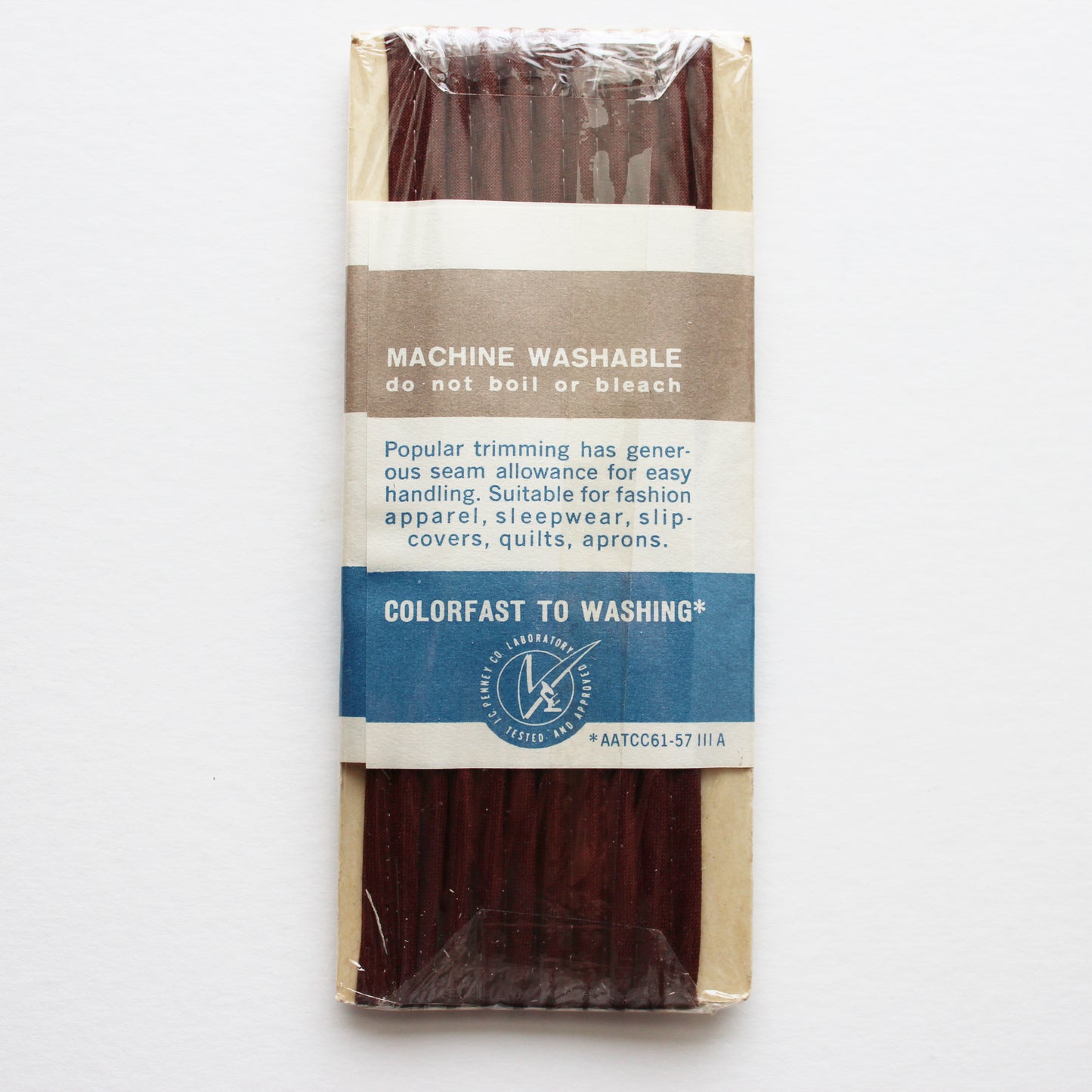 Penney's Bias Corded Piping Brown 3 Yards