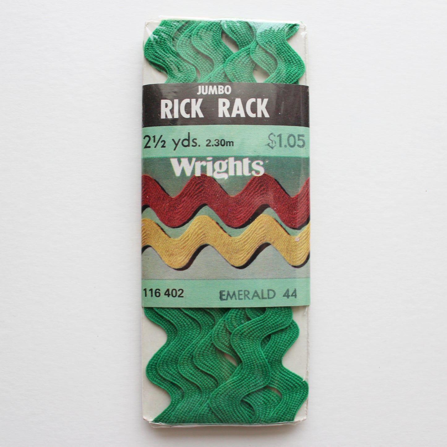 Wrights Jumbo Rick Rack Emerald 2.5 Yards