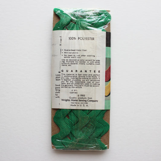 Wrights Jumbo Rick Rack Emerald 2.5 Yards