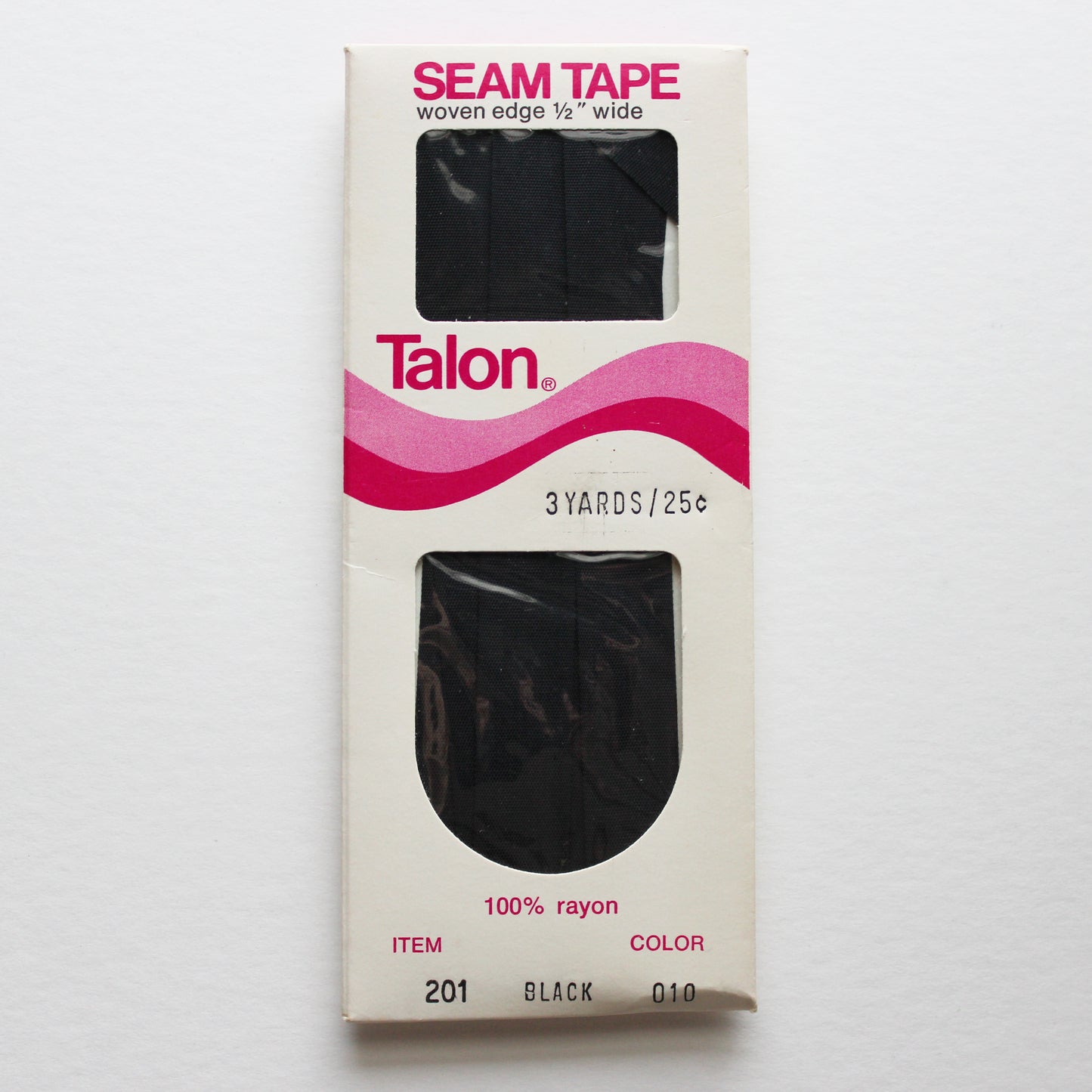 Talon Woven Edge Seam Tape Black 5 Feet