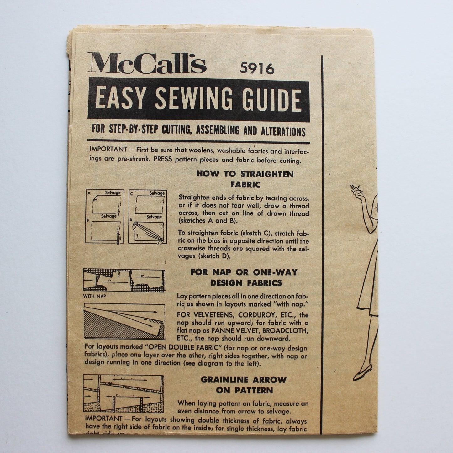 1961 McCall's 5916 Sewing Pattern Misses Dress Lounger Size 12