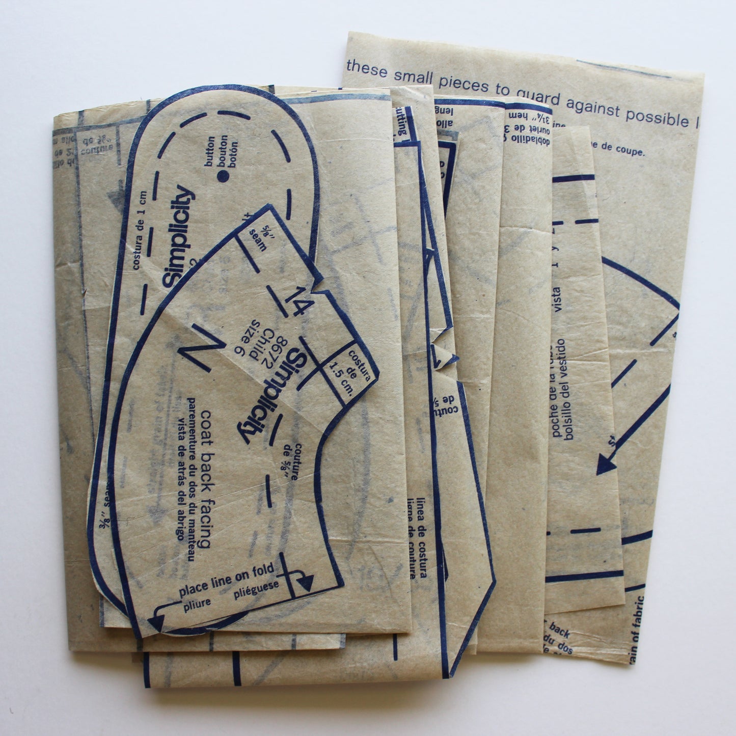 1969 Simplicity 8672 Sewing Pattern Girls Coat Dress Size 6