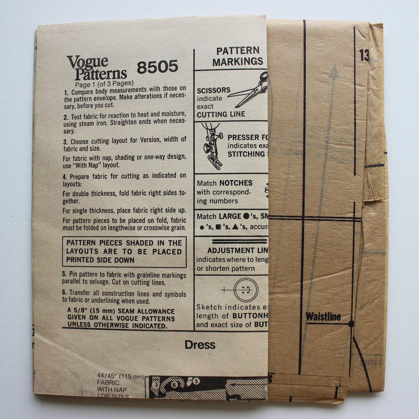 1970s Vogue 8505 Sewing Pattern Misses Dress Jacket Size 12