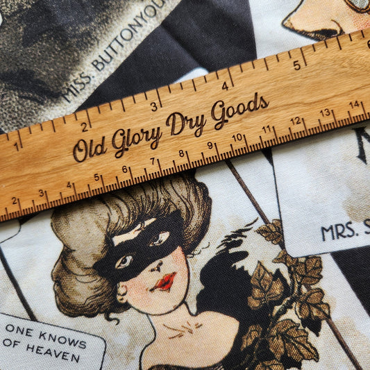 Old Made Scattered Cards Black Fabric