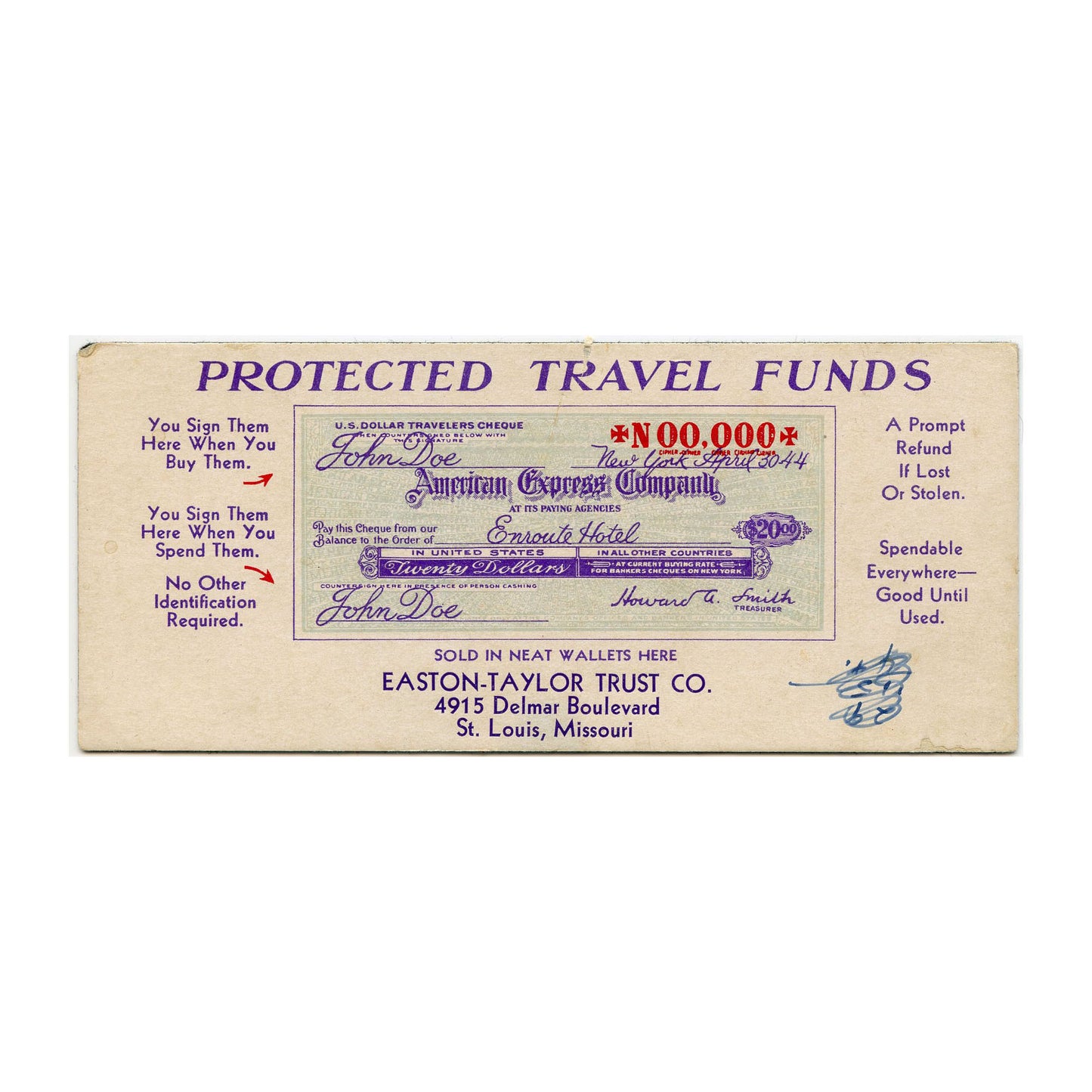 Advertising Blotter Card Easton-Taylor Trust Co St. Louis, MO