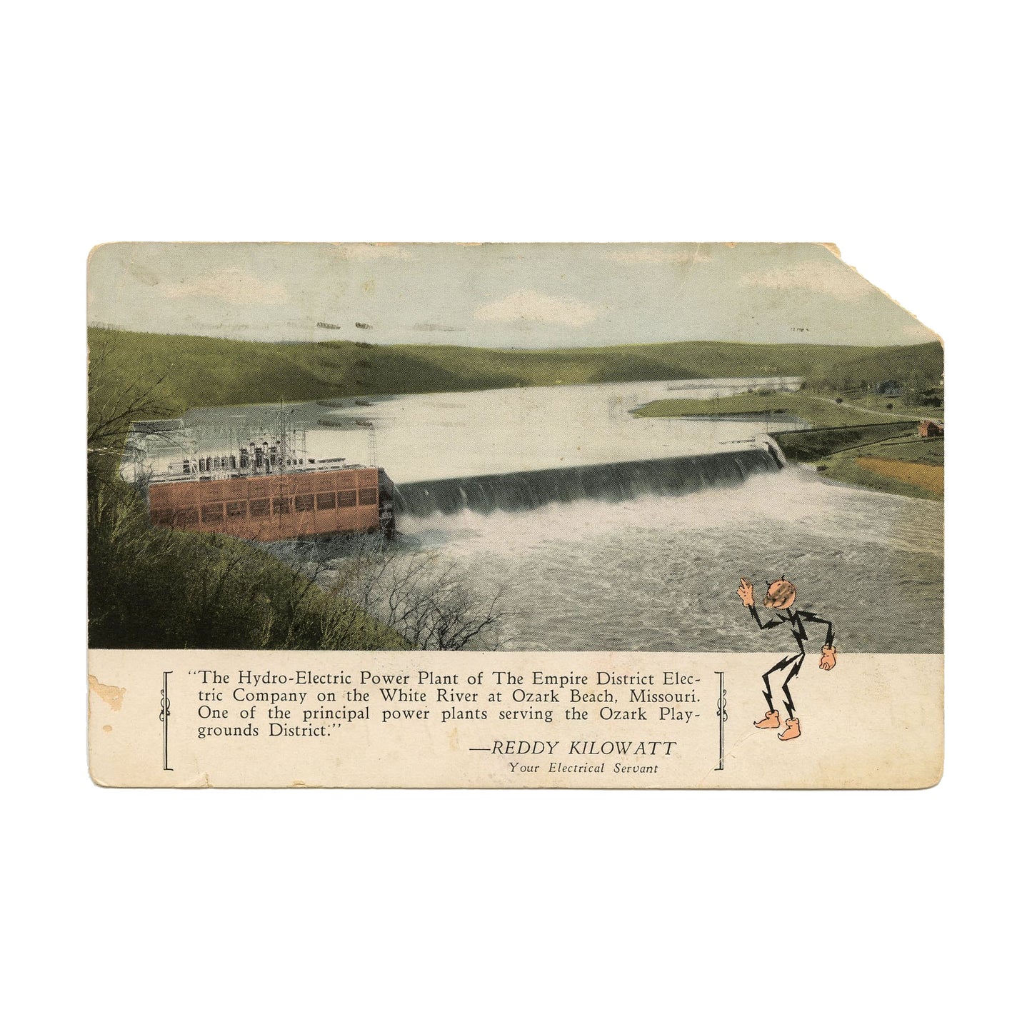 1941 Postcard Ozark Beach, MO Hydro-Electric Power Plant