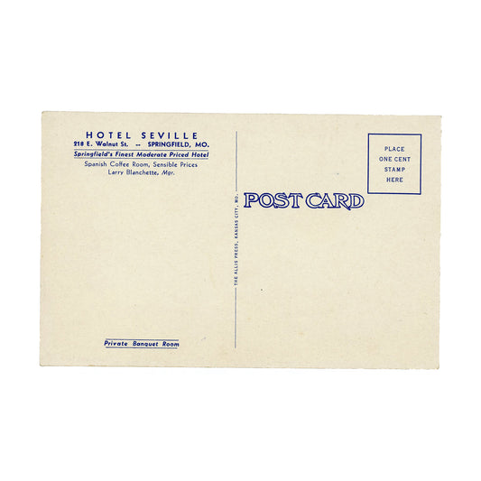 Postcard Hotel Seville Springfield MO