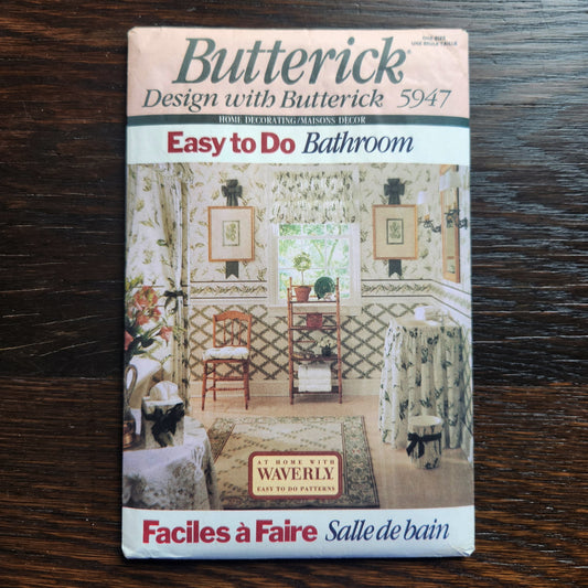 Butterick 5947 Sewing Pattern Bathroom Decor