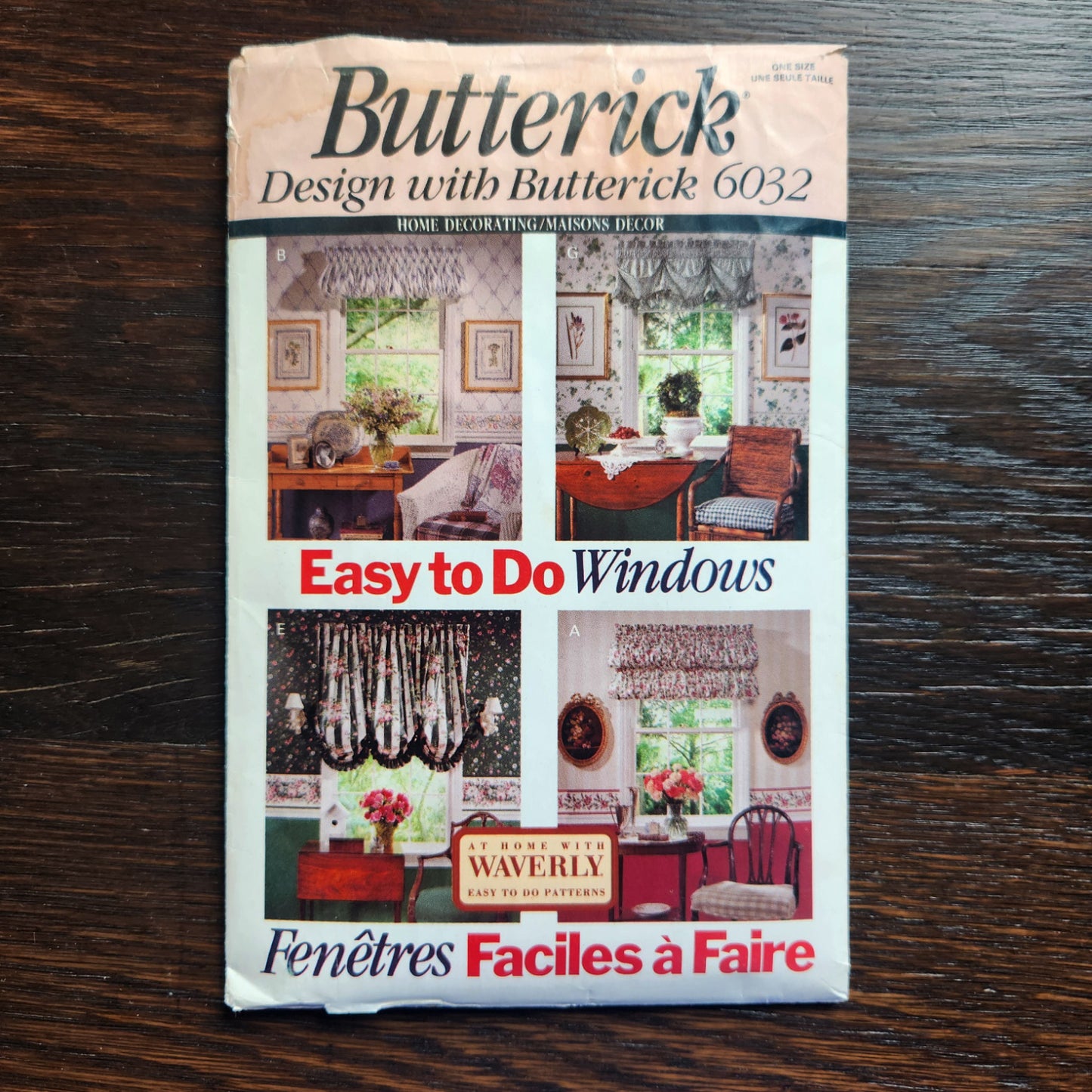 Butterick 6032 Sewing Pattern Valance Curtain Shade