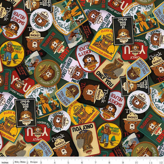 Smokey Bear Patches Fabric