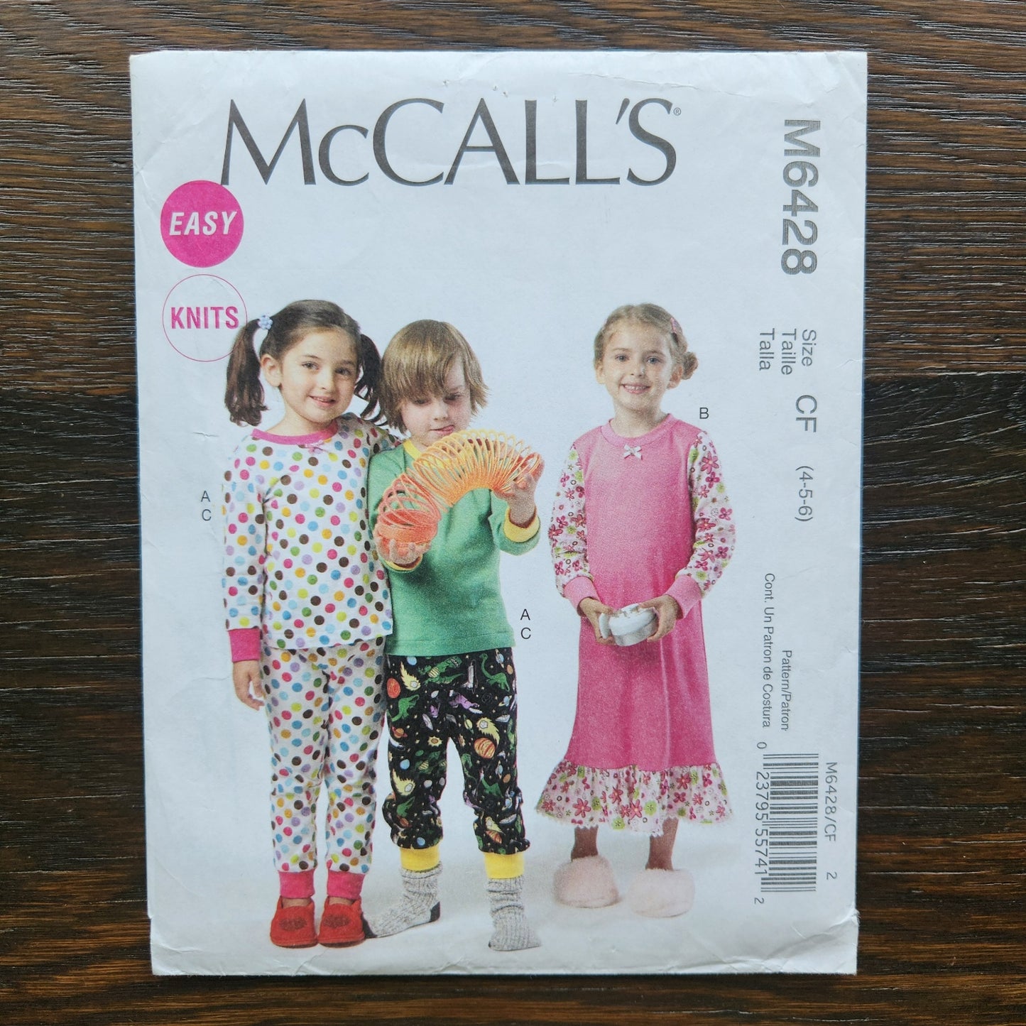 McCall's M6428 Sewing Pattern Toddlers Childrens Top Gown Pants Size 4 5 6