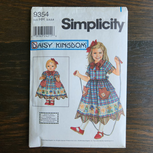 Simplicity 9354 Sewing Pattern Girls Size 3 4 5 6