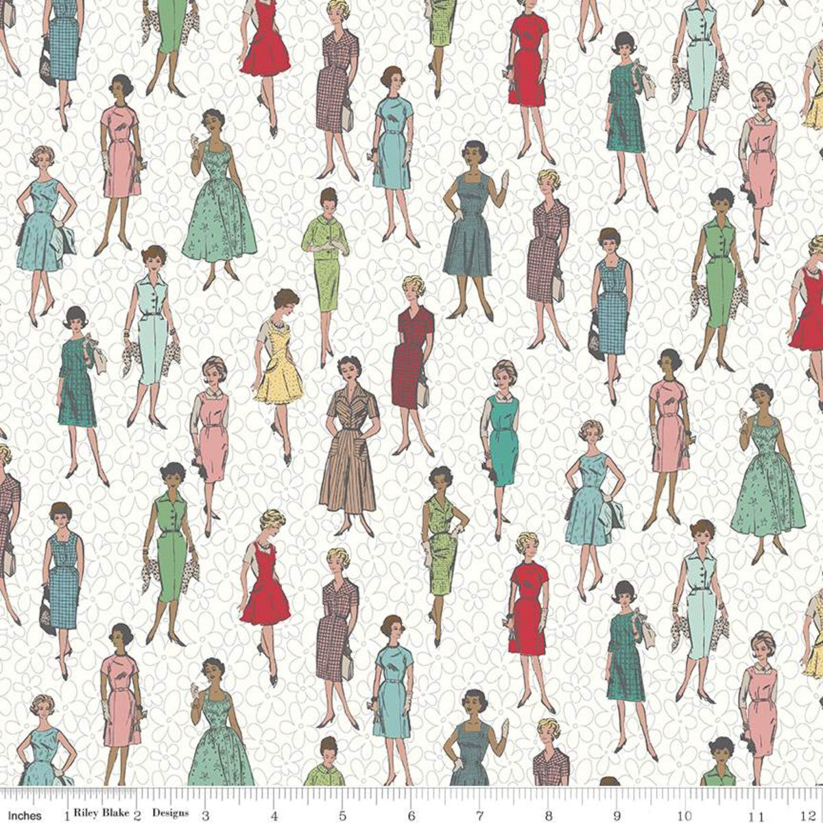 Mid-Century Fashion Ladies Fabric