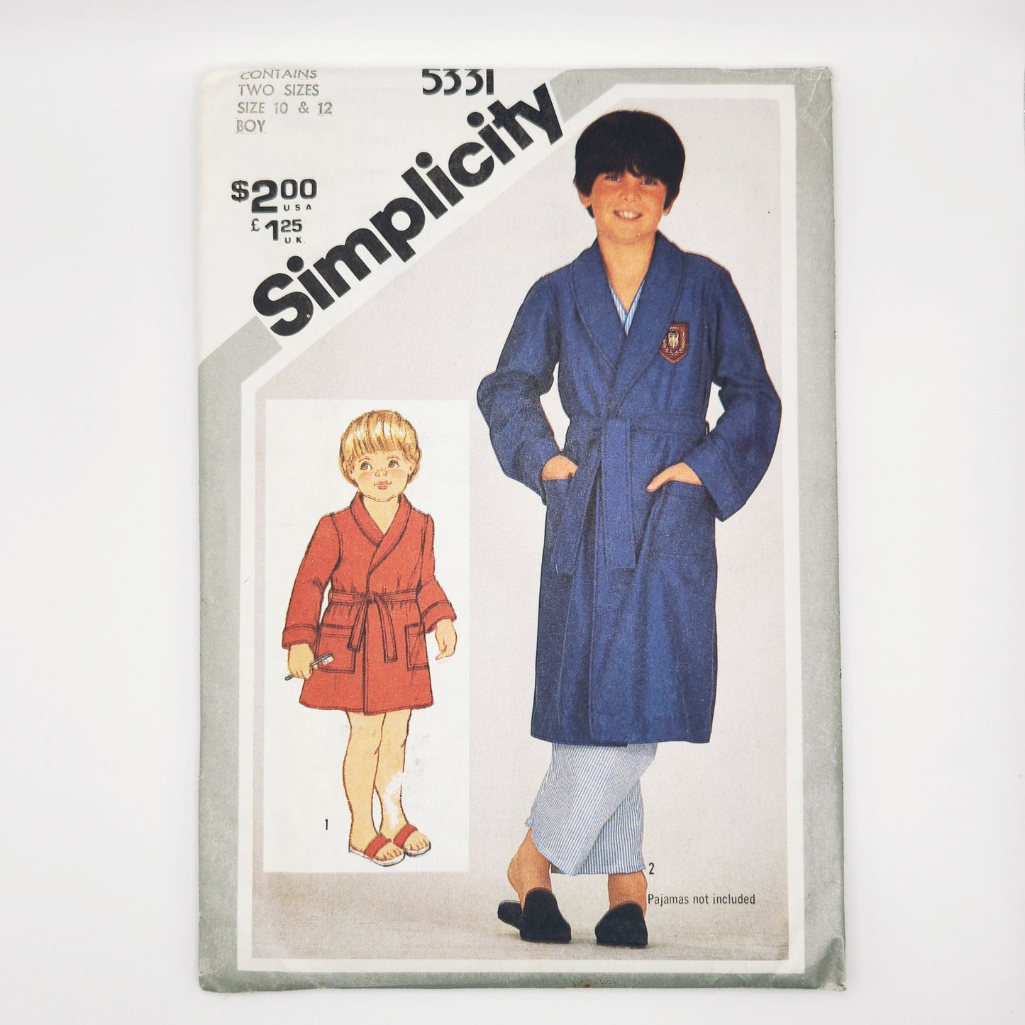 1981 Simplicity Pattern 5331 Boys Robe Two Lengths Size 10-12