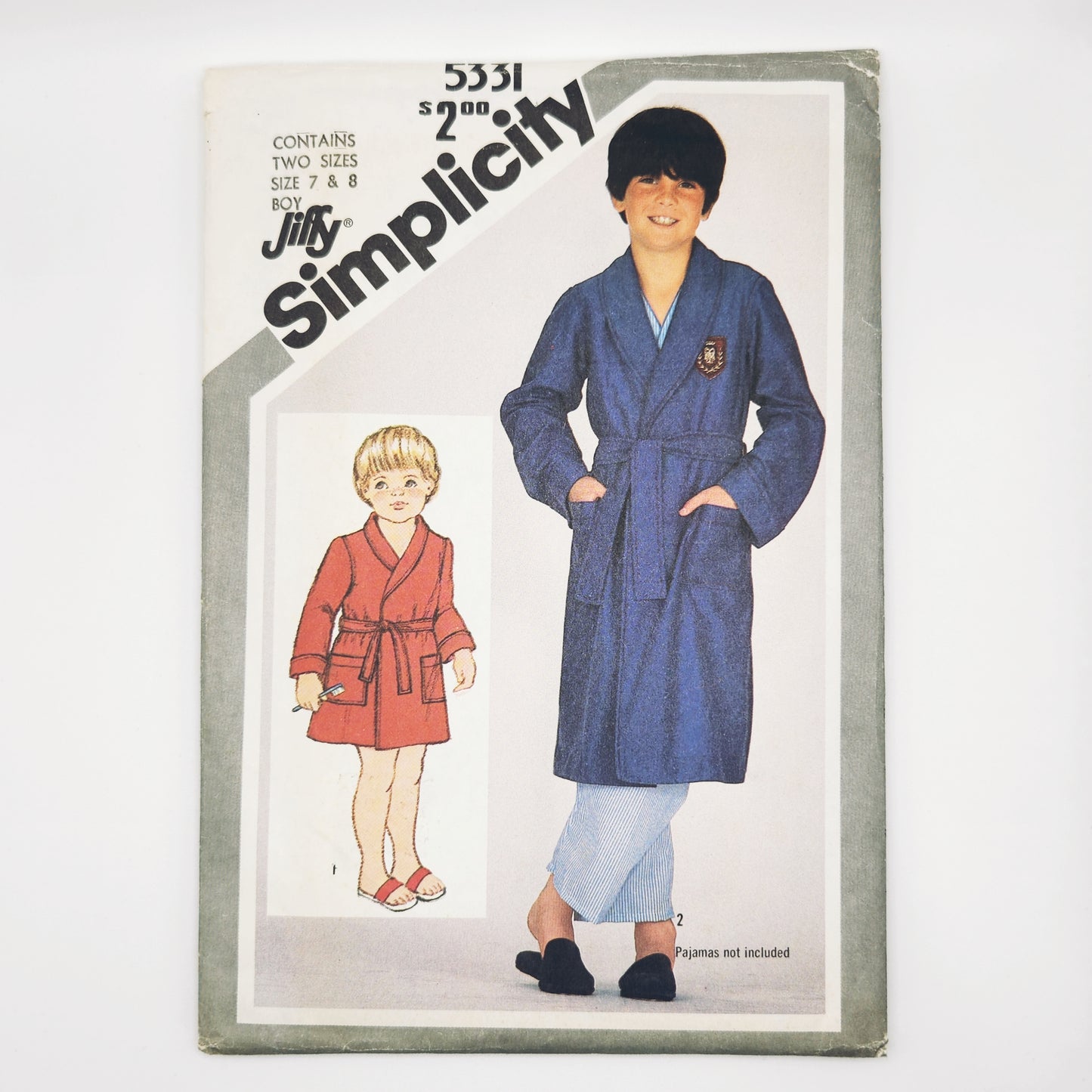 1981 Simplicity Pattern 5331 Boys Robe Two Lengths Size 7-8