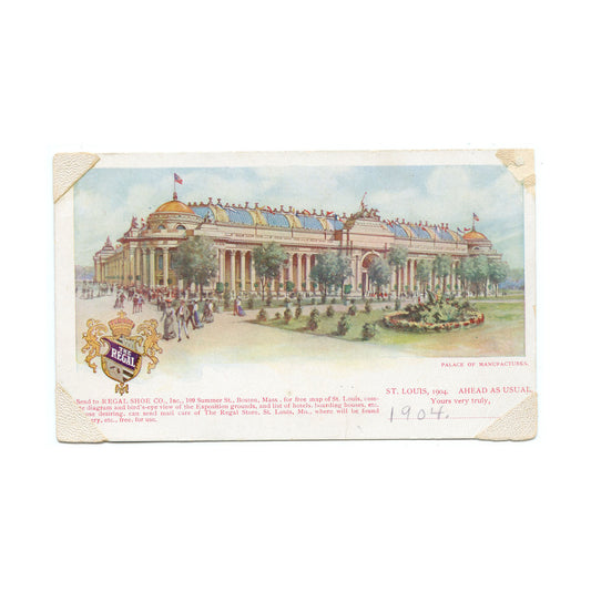 1904 Postcard World's Fair St. Louis MO Regal Shoe Co