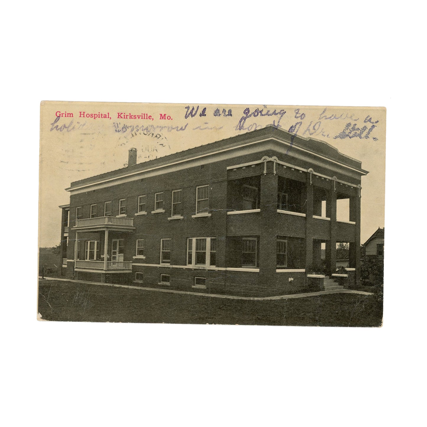 1913 Postcard Grim Hospital Kirksville MO